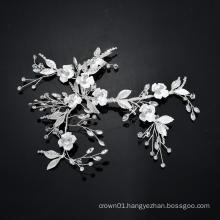 Homemade Sliver Flower Bride Headpiece Wedding Bridal Noiva Hair Jewelry Accessories For Women